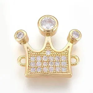 Brass Micro Pave Cubic Zirconia Links