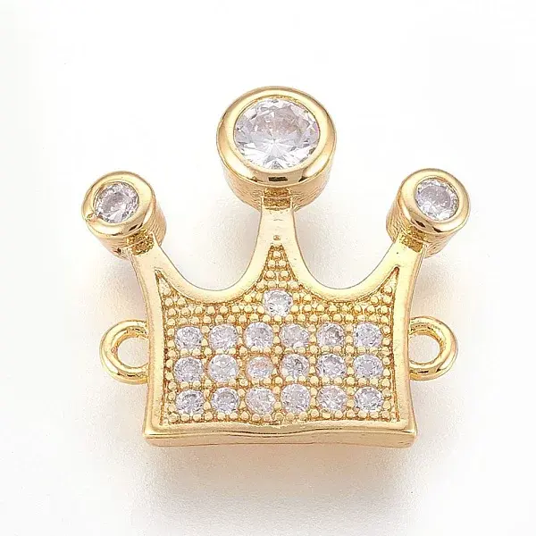 Brass Micro Pave Cubic Zirconia Links