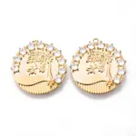 Brass Micro Pave Clear Cubic Zirconia Pendants