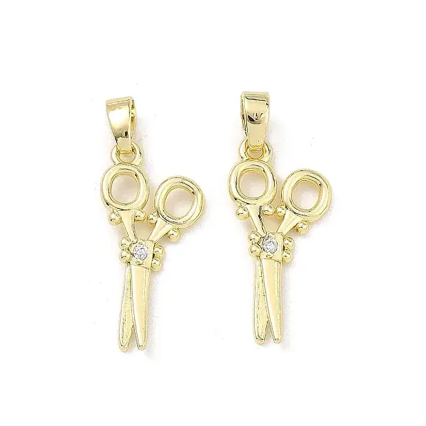 Brass Micro Pave Clear Cubic Zirconia Pendants