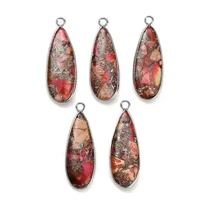 Dyed Synthetic Imperial Jasper Pendants
