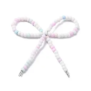 Alloy & Glass Seed Beads Bowknot Chandelier Component Links