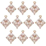 10Pcs Brass Micro Pave Cubic Zirconia Pendants
