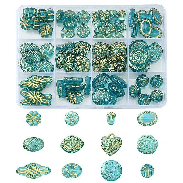 12 Styles Plating Acrylic Beads