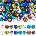 64Pcs 16 Styles Handmade Lampwork Beads