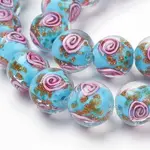 Handmade Gold Sand Lampwork Beads Strands