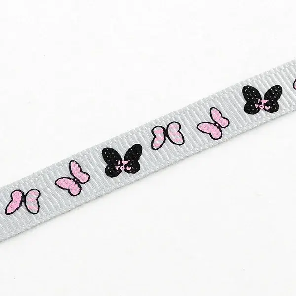 Single Face Butterfly Printed Polyester Grosgrain Ribbon