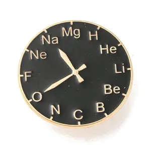 Periodic Table Clock Alloy Enamel Pins Broochs
