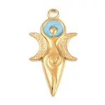 304 Stainless Steel Blue Enamel Pendants