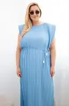 Kesi italské plus-size plisované šaty v modré barvě