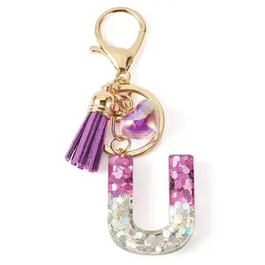 Alloy Resin Heart Keychains
