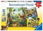 Puzzle Zvířata v lese, ZOO a domácí zvířata/3x49 dílků