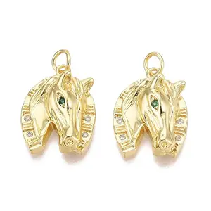 Brass Micro Pave Cubic Zirconia Pendants