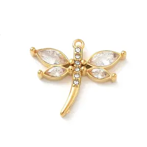304 Stainless Steel Micro Pave Cubic Zirconia Pendants