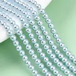 Baking Paint Pearlized Glass Pearl Bead Strands