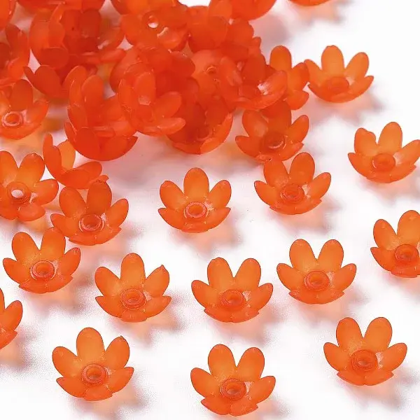 Frosted Acrylic Bead Caps
