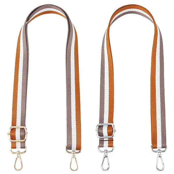 2Pcs 2 Style Stripe Pattern Nylon Fabric Bag Straps