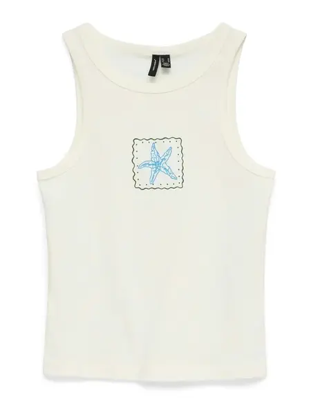 VERO MODA Top 'VMAlly'  azúrová / olivová / biela