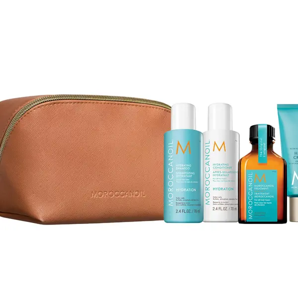 Cestovní sada pro hydrataci vlasů Moroccanoil Travel Set Hydration + taštička zdarma + dárek zdarma