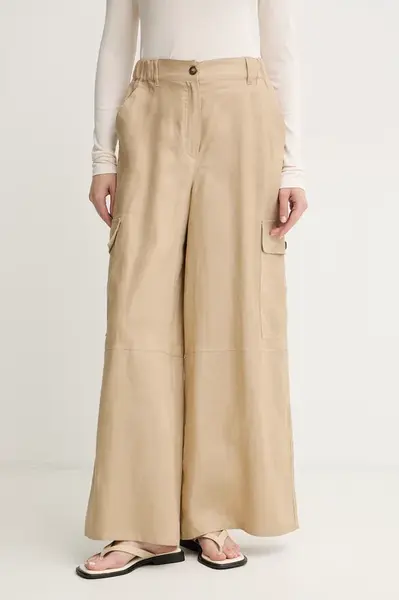 Weekend Max Mara nohavice cargo dámske ľanové