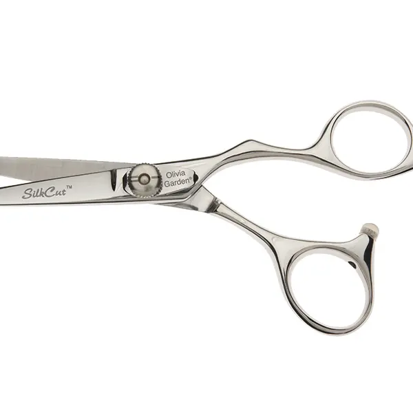 Kadeřnické nůžky Olivia Garden SilkCut Shear 5,0" - stříbrné (5.0) + dárek zdarma