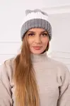 Kesi Fleecová čepice Bojana K265 šedá+bílá