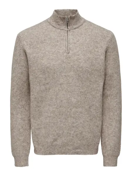 Only & Sons Sveter 'ONSTegan'  sivobéžová
