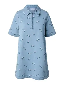 PIECES Košeľové šaty 'PCFlora'  modrá denim