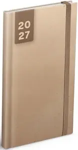 Diář 2027 béžový s gumkou