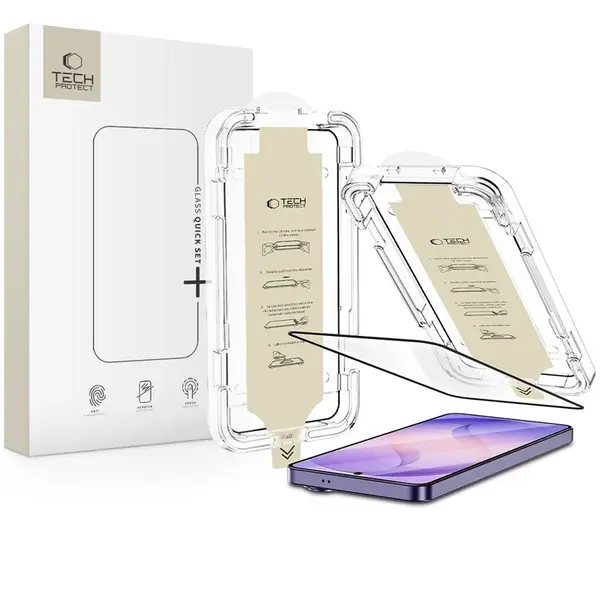Tech-Protect Tvrzené sklo Quick Set AR+, Samsung Galaxy S26 Ultra, černé