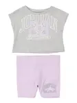 Jordan Set  sivá melírovaná / levanduľová / biela