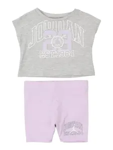 Jordan Set  sivá melírovaná / levanduľová / biela