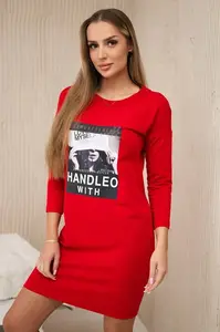 Dress with print Handle with red