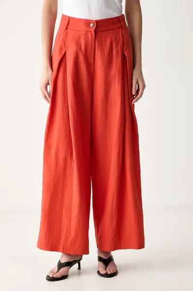 ViCOLO kalhoty culottes dámské lněné
