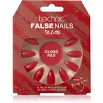 Technic Cosmetics False Nails Stiletto umelé nechty Gloss Red 24 ks
