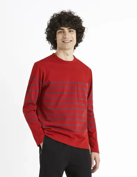 Celio Pruhované tričko Veboxmlr - Pánské