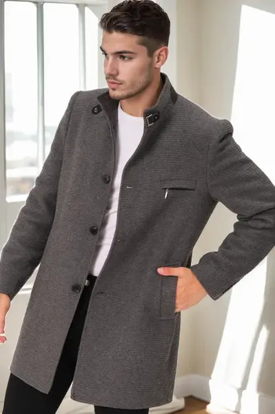 PLT9367 DEWBERRY MEN'S COAT-STRAIGHT GREY