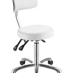 Taburet na kolečkách s opěrkou Weelko Comfort, bílý (1025B) + dárek zdarma