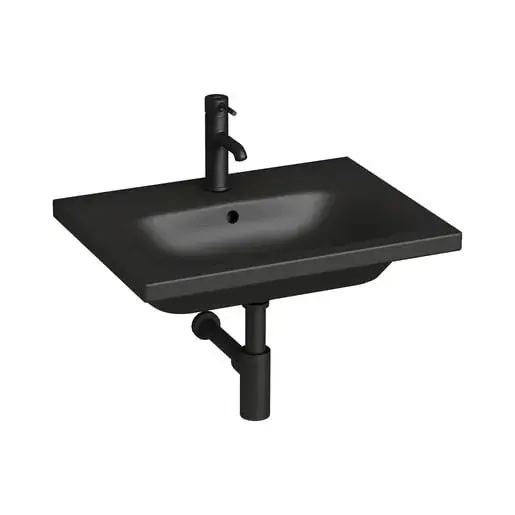 Jika MIo-N umývadlo 60x45 cm černá mat otvor pre batériu uprostred H8127137161041