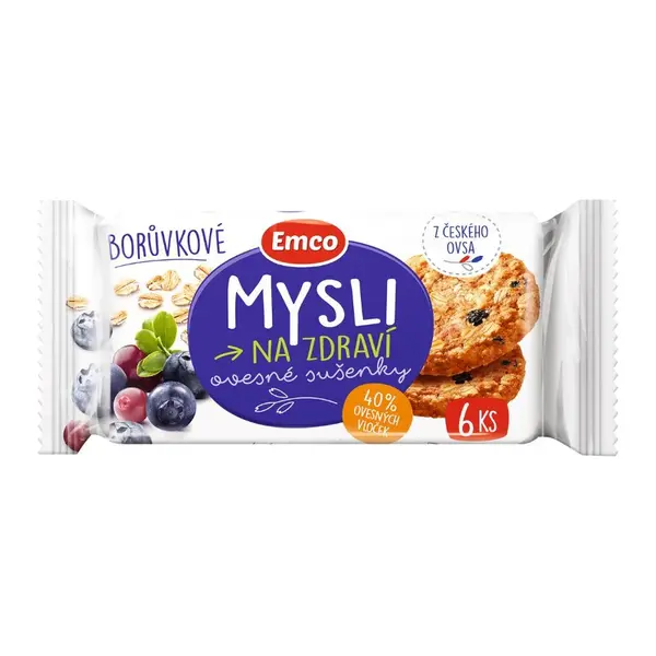 Emco Ovesné sušenky borůvkové 60 g