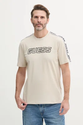 Tričko Guess ARLO béžová barva, s aplikací, Z4GI18 J1314