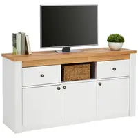 Landscape KOMODA, bílá, barvy modřínu, 137/72/42 cm