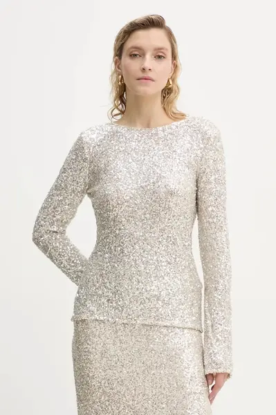 Halenka Bruuns Bazaar dámská, stříbrná barva, hladká, BBW4194