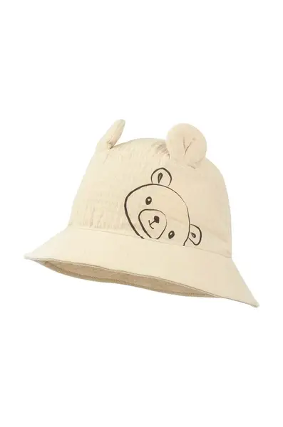 Dětská bavlněná čepice Jamiks VISERYS béžová barva