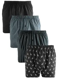 Next Boxerky  zelená / tmavozelená / čierna / biela