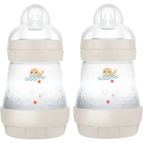 MAM Perfect Star Anti-colic Bottle antikoliková fľaša 0m+ Beige 2x160 ml
