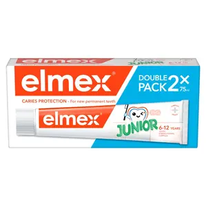 ELMEX Junior Dětská zubní pasta pro děti ve věku 6-12 let 2 x 75 ml