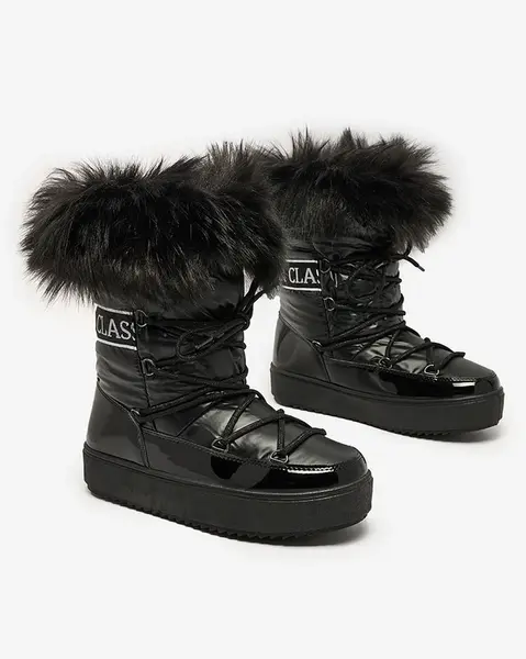 Resti Lace-up boots a'la snow boots with fur Heccti