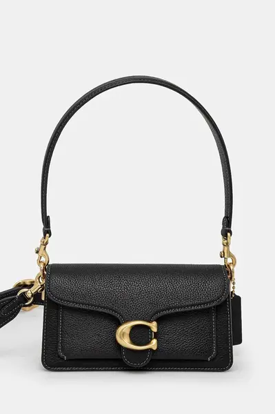 Kožená kabelka Coach Tabby černá barva, CY201