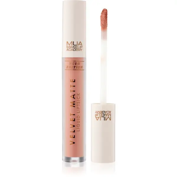 MUA Makeup Academy Velvet Matte Nude Edition matný tekutý rúž odtieň Mocha 3 ml